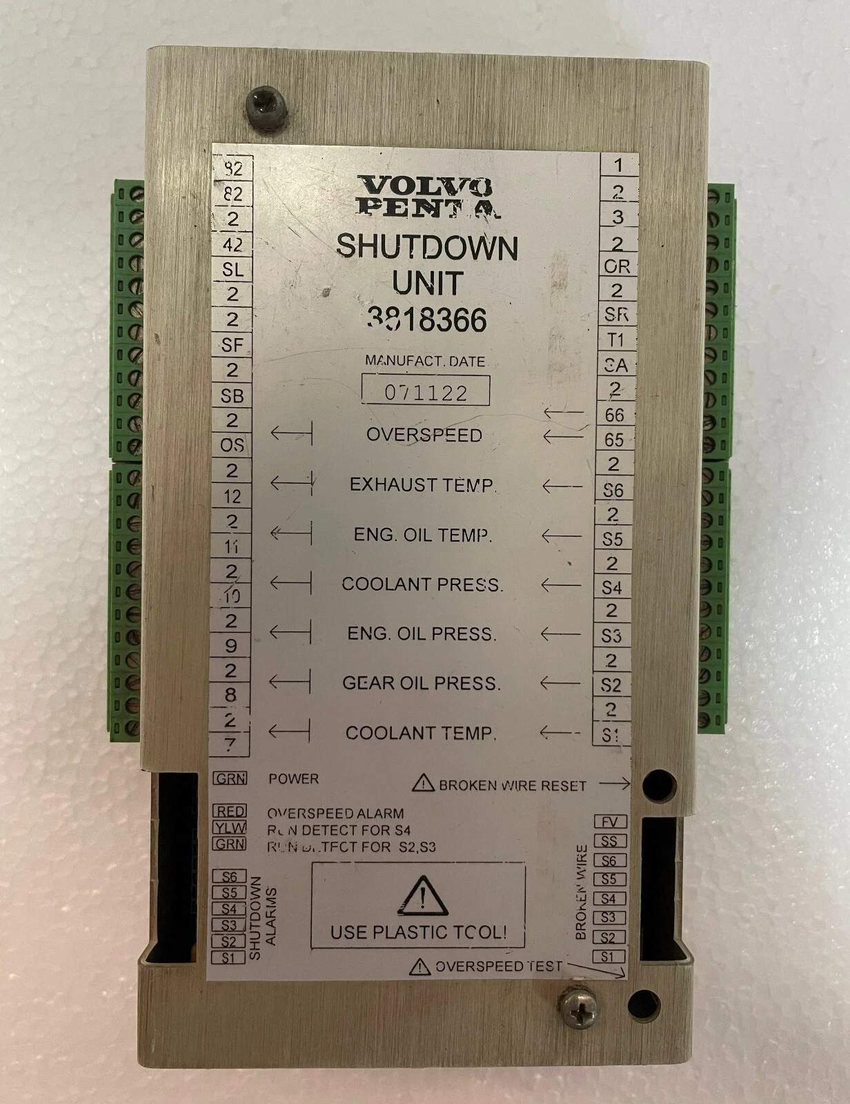 Volvo Penta Shut Down Unit Part Number 3818366 Generator Controller